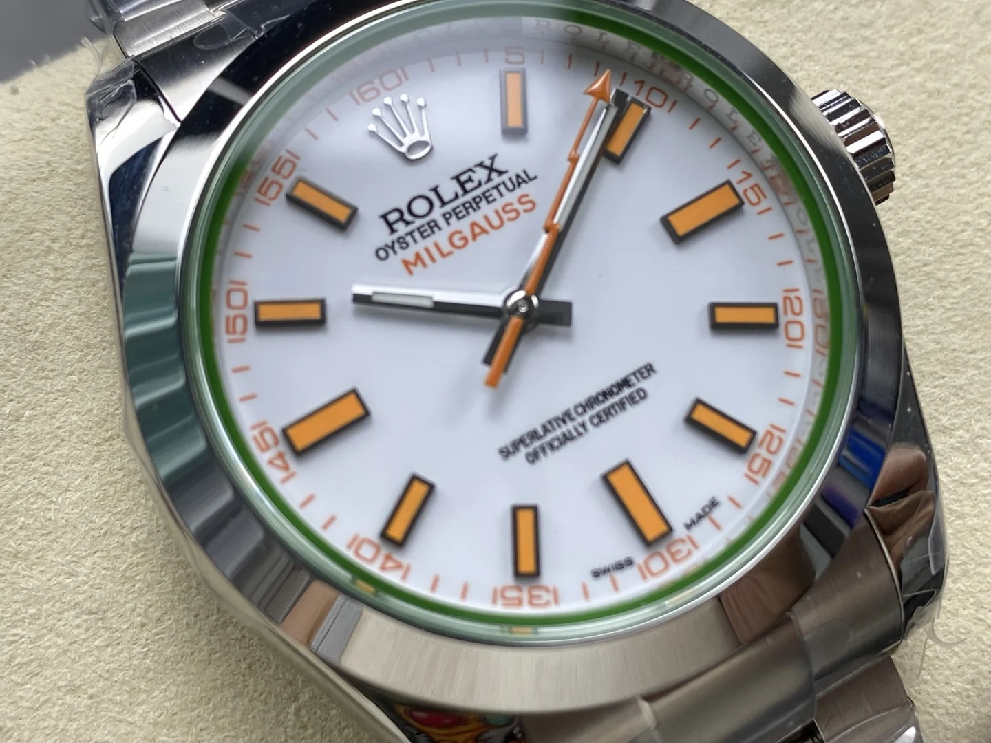 Rolex Milgauss 116400 — photographed off the sweep