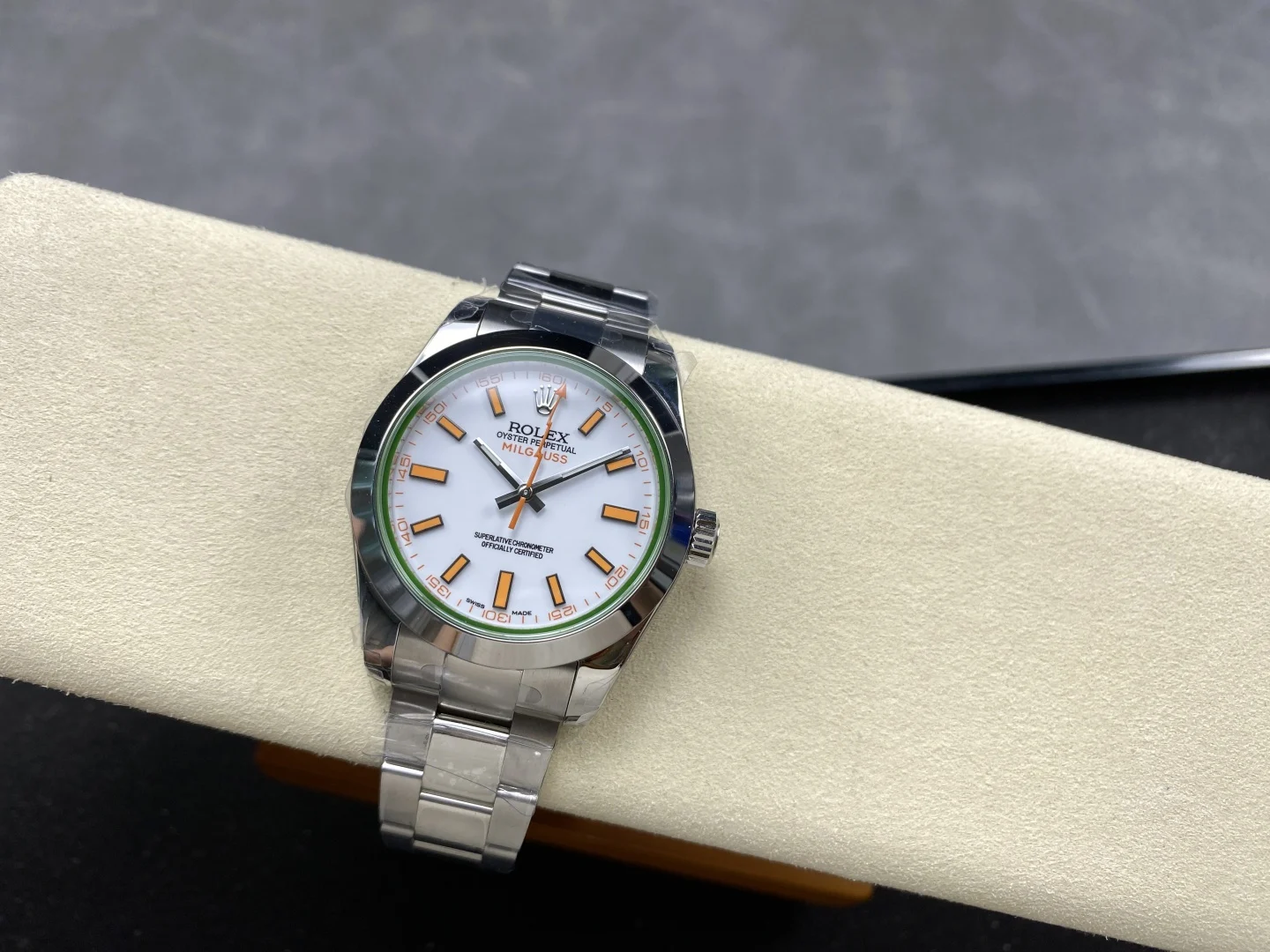 Rolex Milgauss 116400 — photographed off the sweep