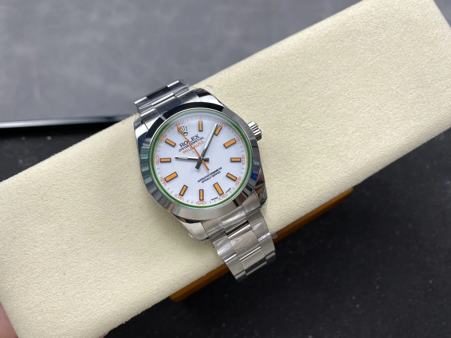 Rolex Milgauss 116400 — photographed off the sweep
