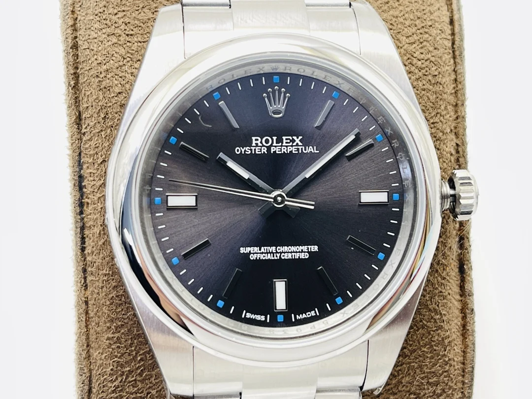 Rolex Oyster Perpetual 114300 — photographed off the sweep