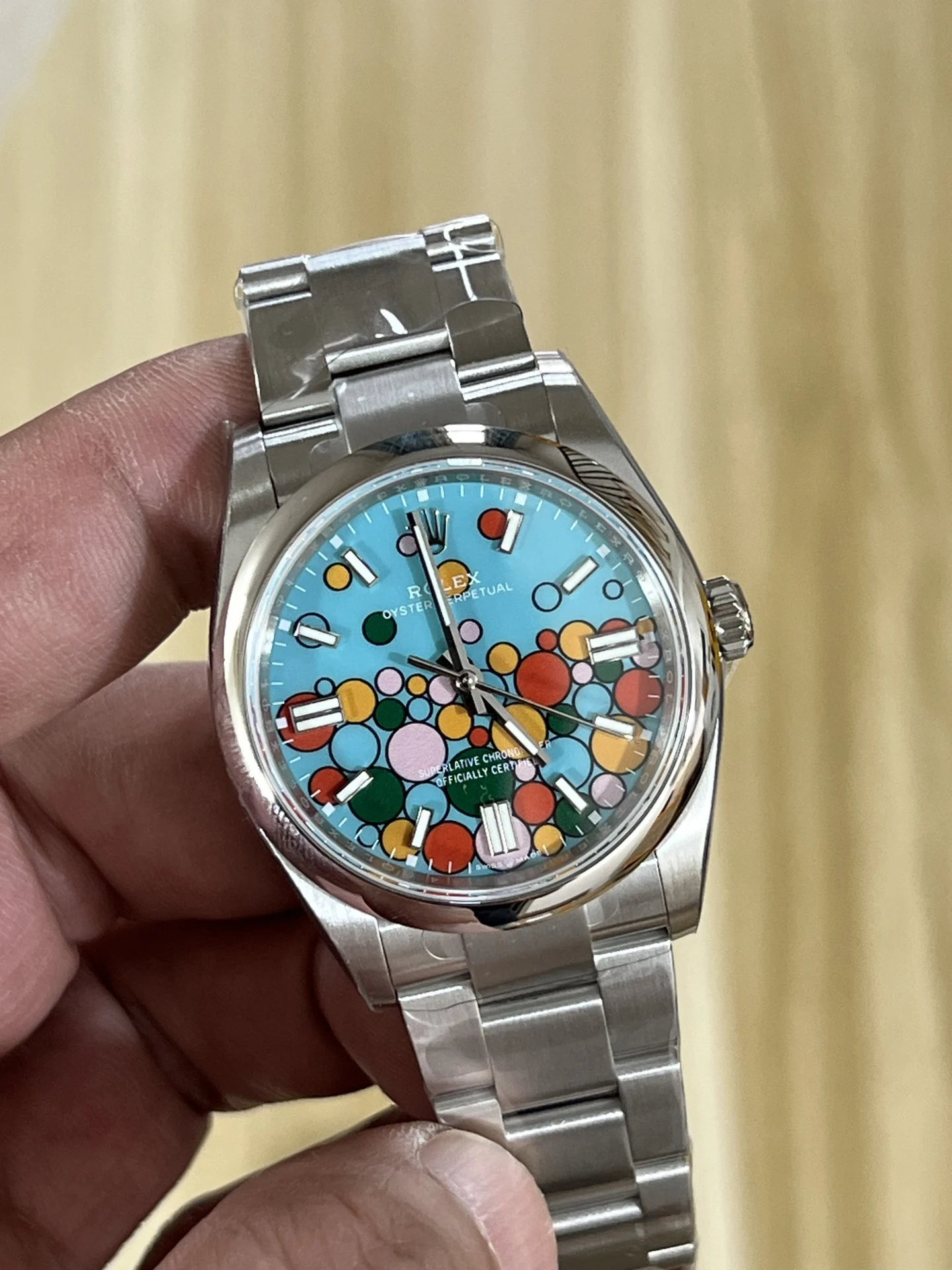 Rolex Oyster Perpetual — photographed off the sweep