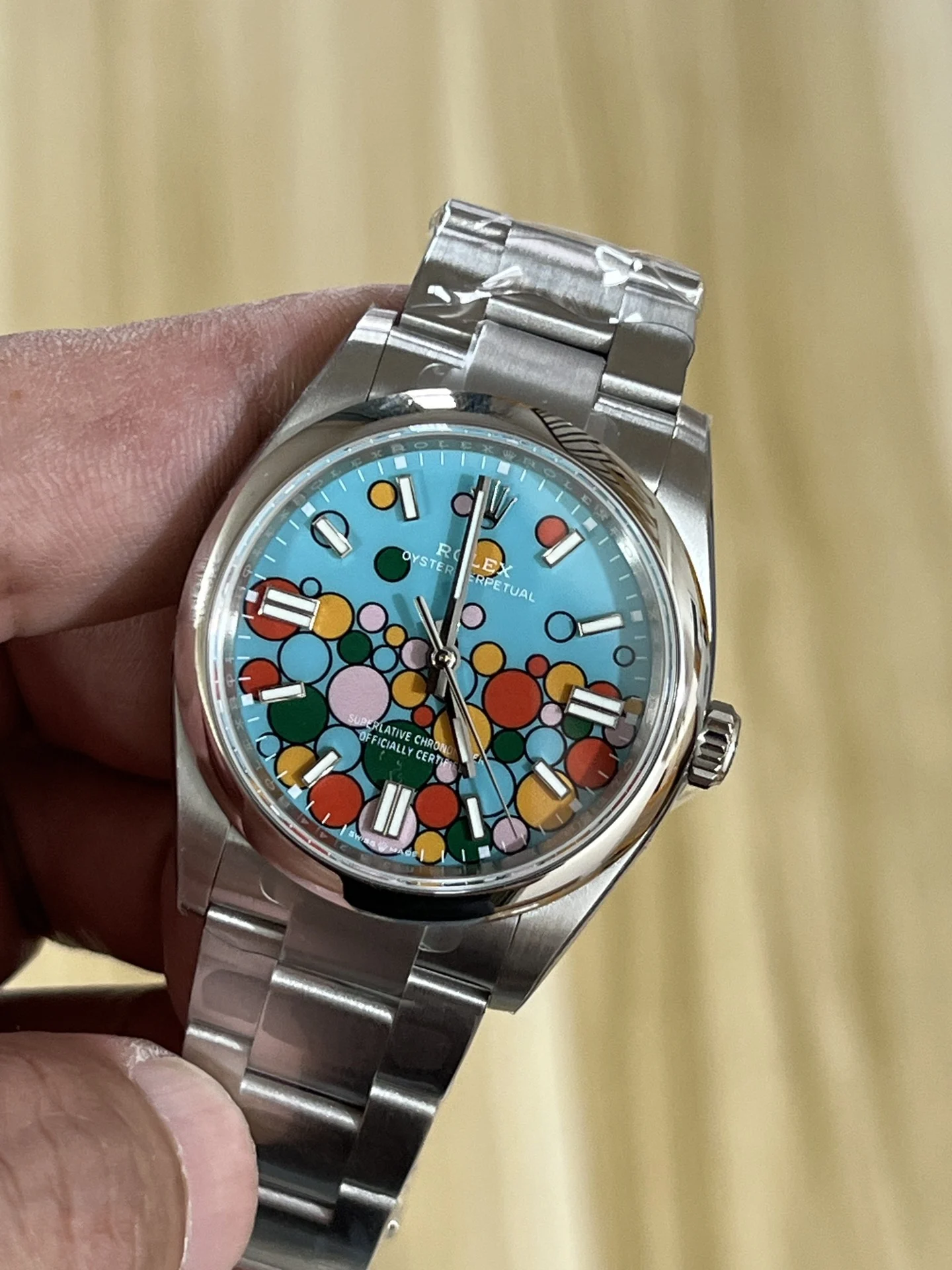 Rolex Oyster Perpetual — photographed off the sweep