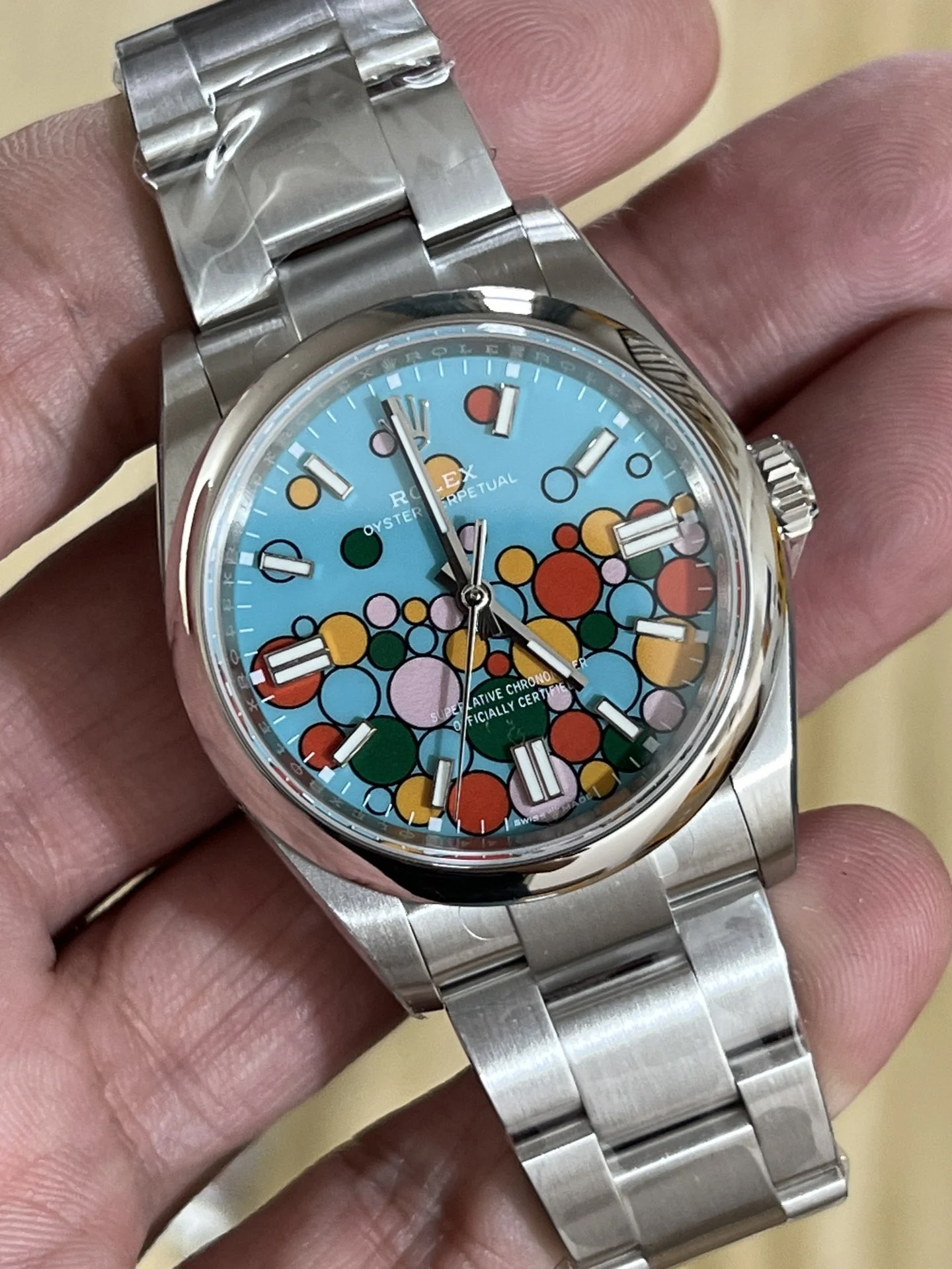 Rolex Oyster Perpetual — photographed off the sweep