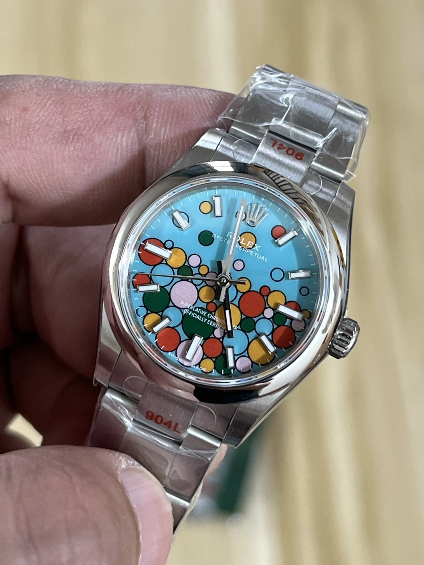 Rolex Oyster Perpetual — photographed off the sweep