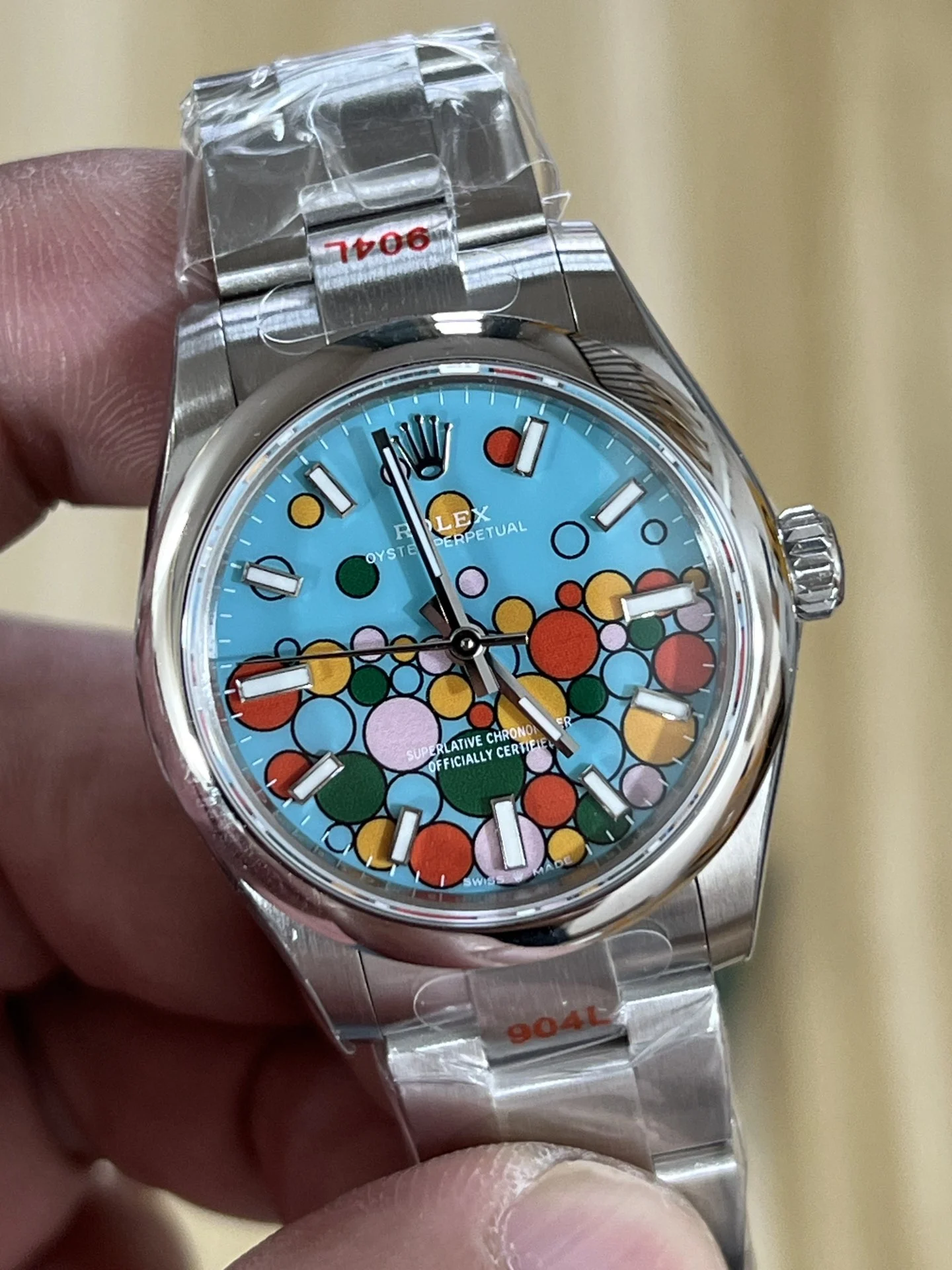 Rolex Oyster Perpetual — photographed off the sweep