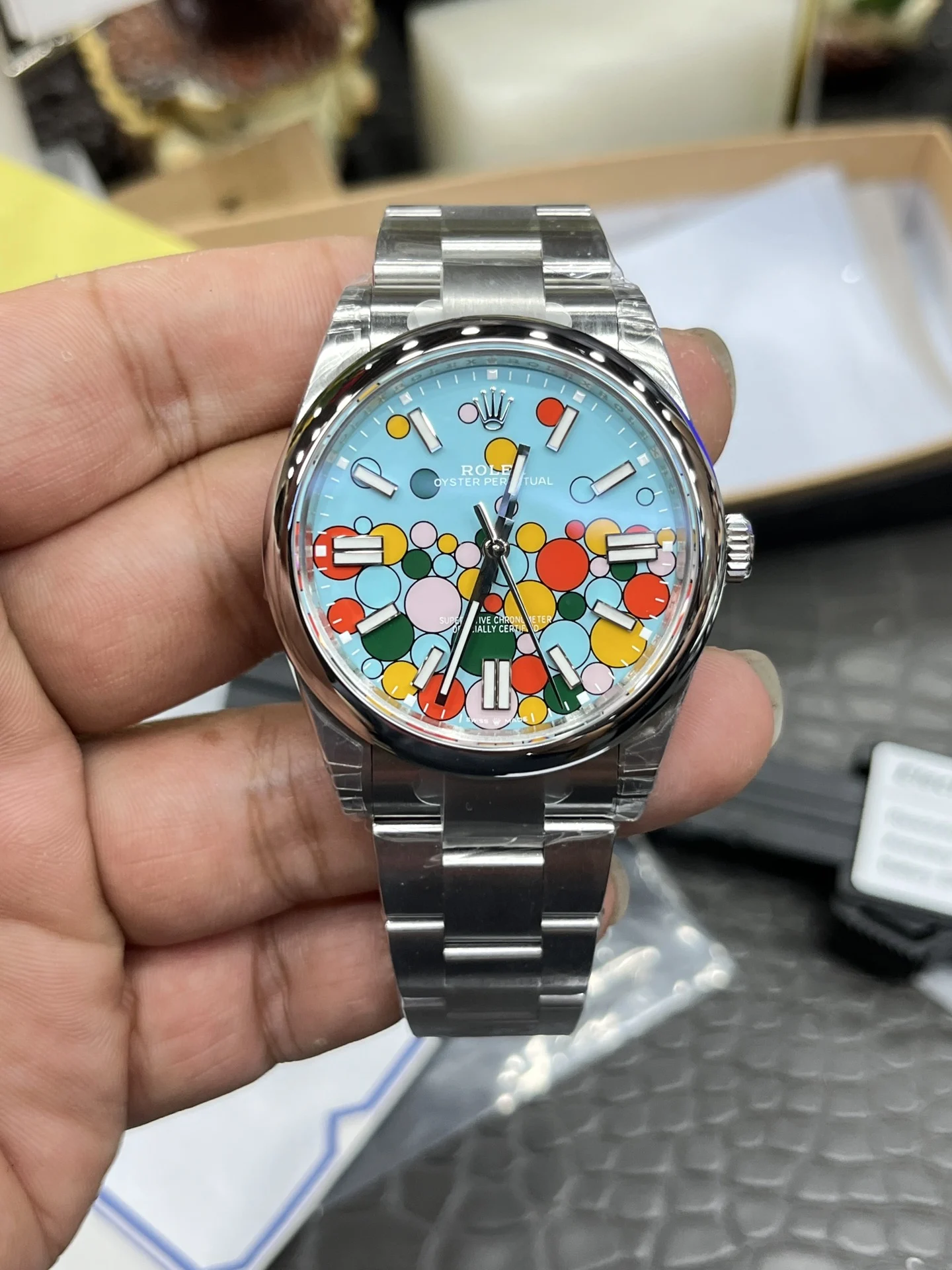 Rolex Oyster Perpetual 41mm — photographed off the sweep
