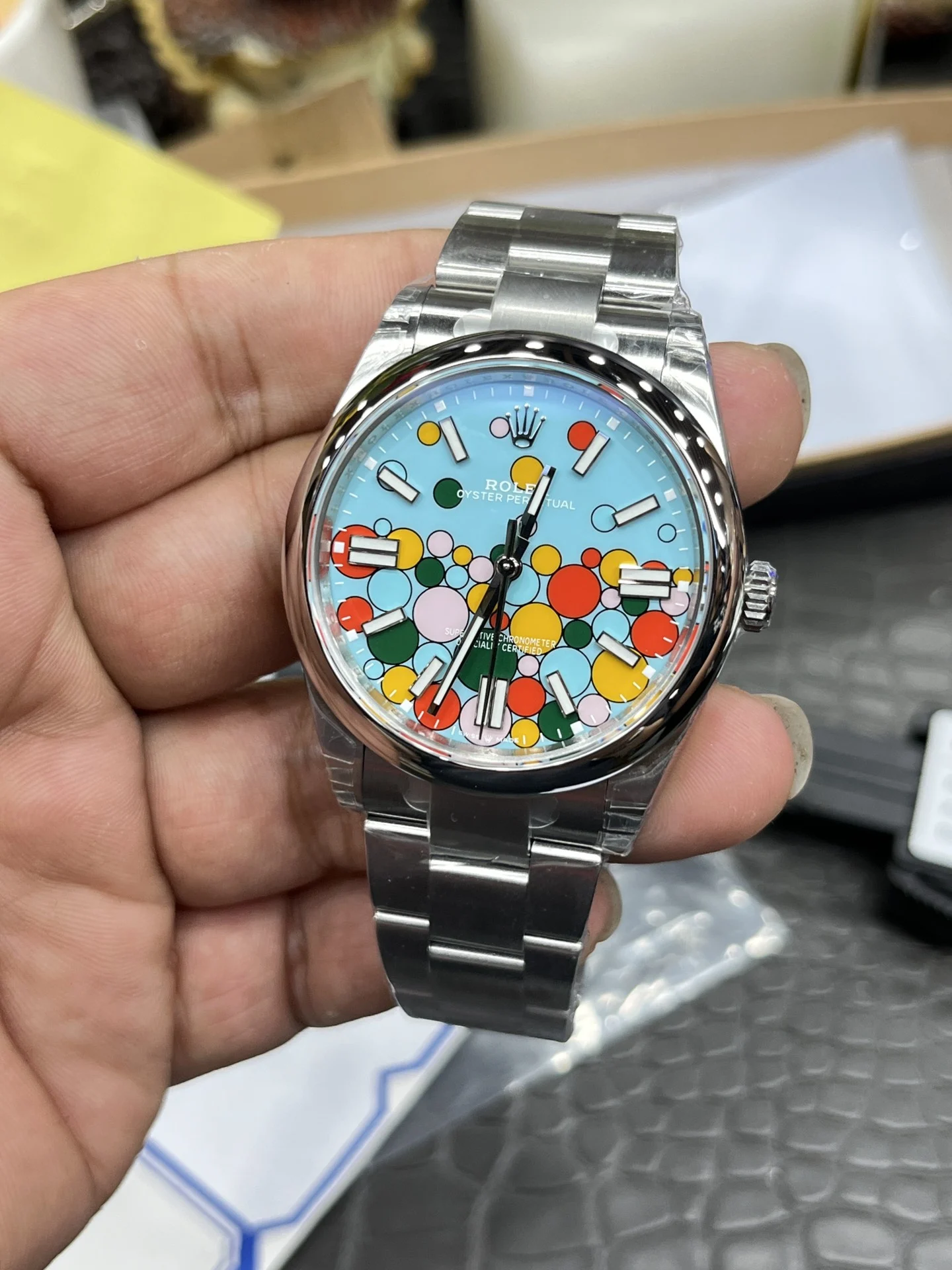 Rolex Oyster Perpetual 41mm — photographed off the sweep
