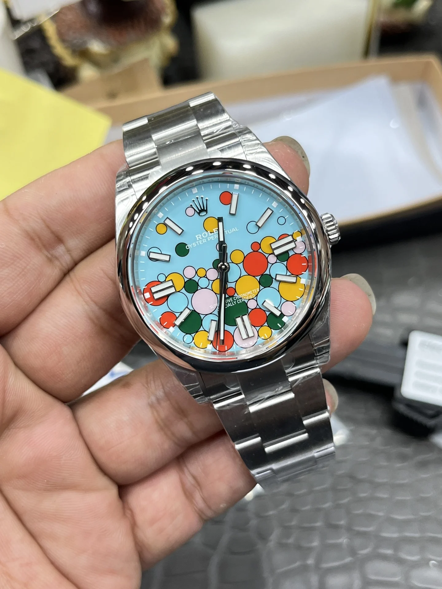 Rolex Oyster Perpetual 41mm — photographed off the sweep