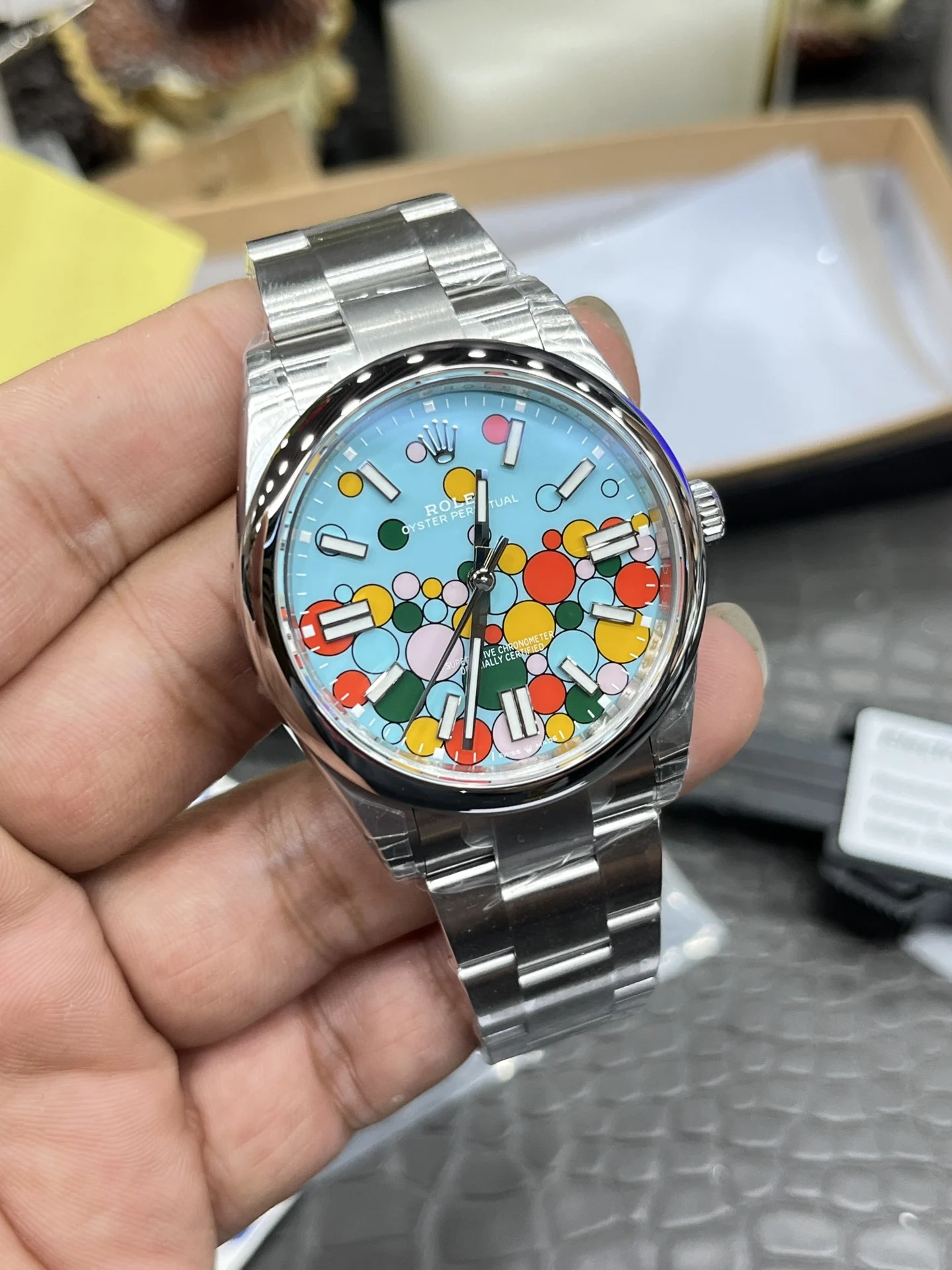 Rolex Oyster Perpetual 41mm — photographed off the sweep