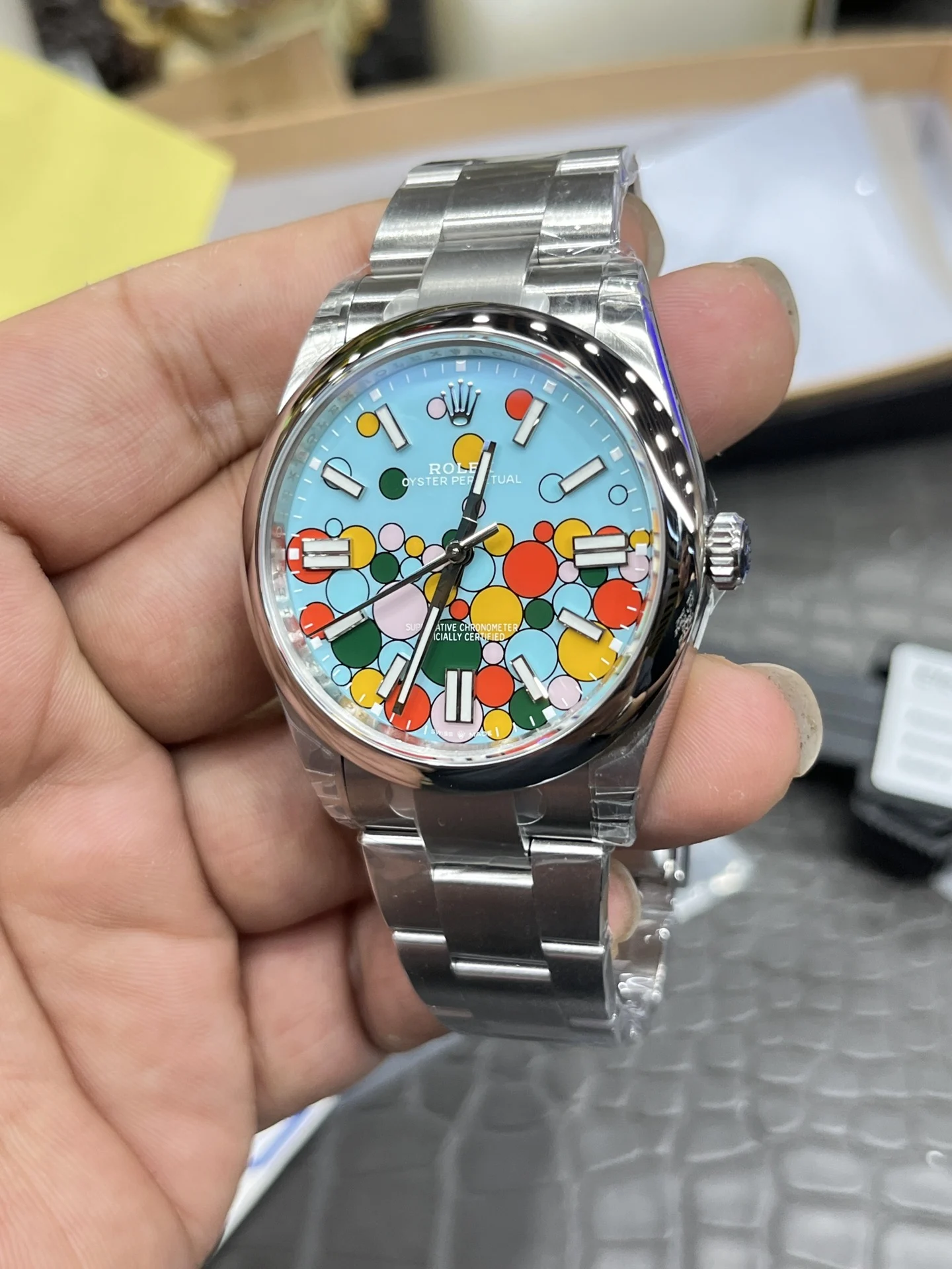 Rolex Oyster Perpetual 41mm — photographed off the sweep