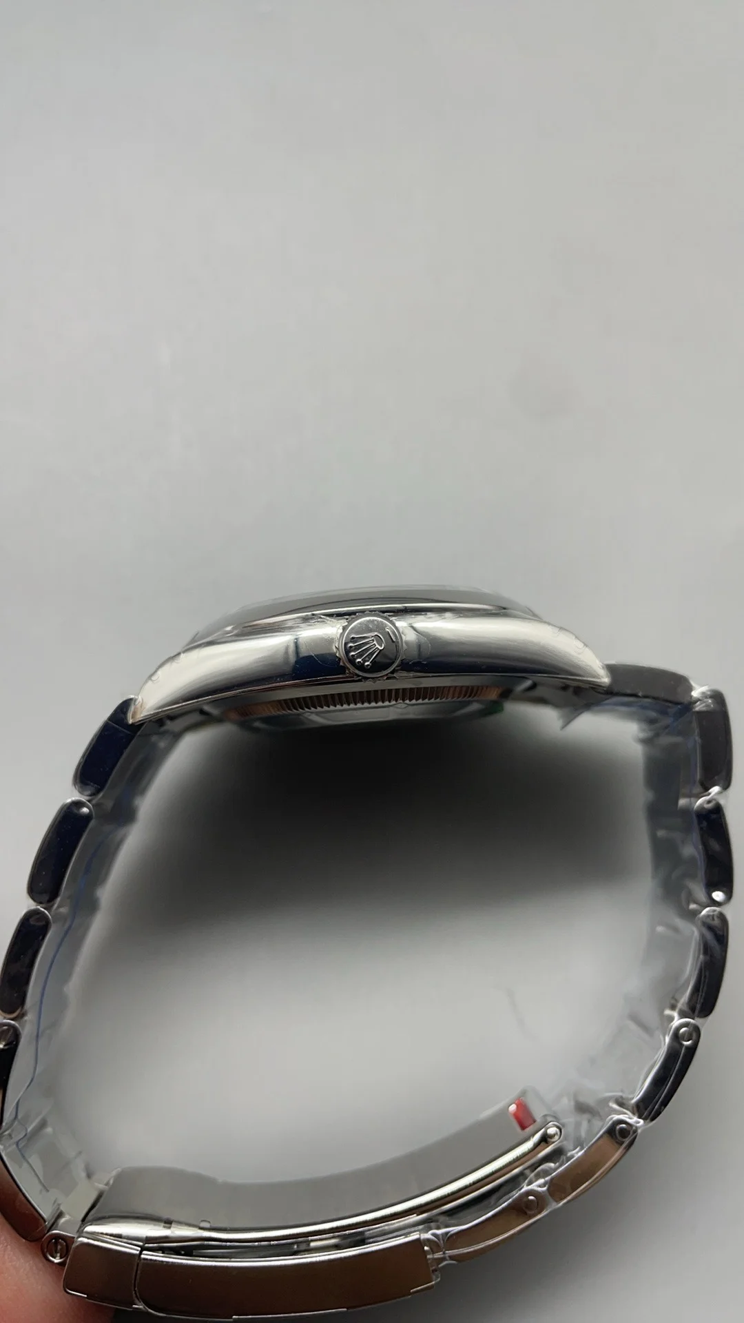 Rolex Oyster Perpetual Black Dial 36mm — photographed off the sweep