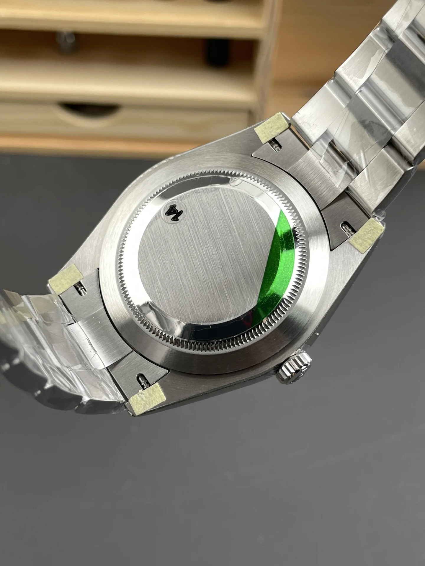 Rolex Oyster Perpetual Black Dial 41mm — photographed off the sweep