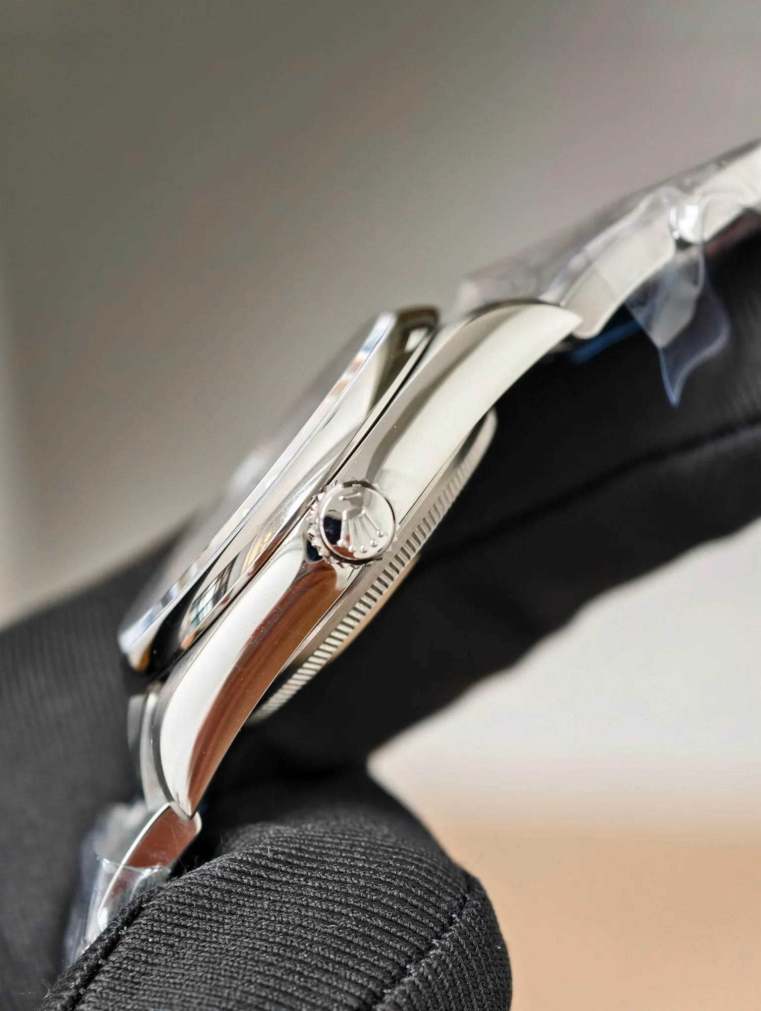 Rolex Oyster Perpetual Blue Dial 36mm — photographed off the sweep