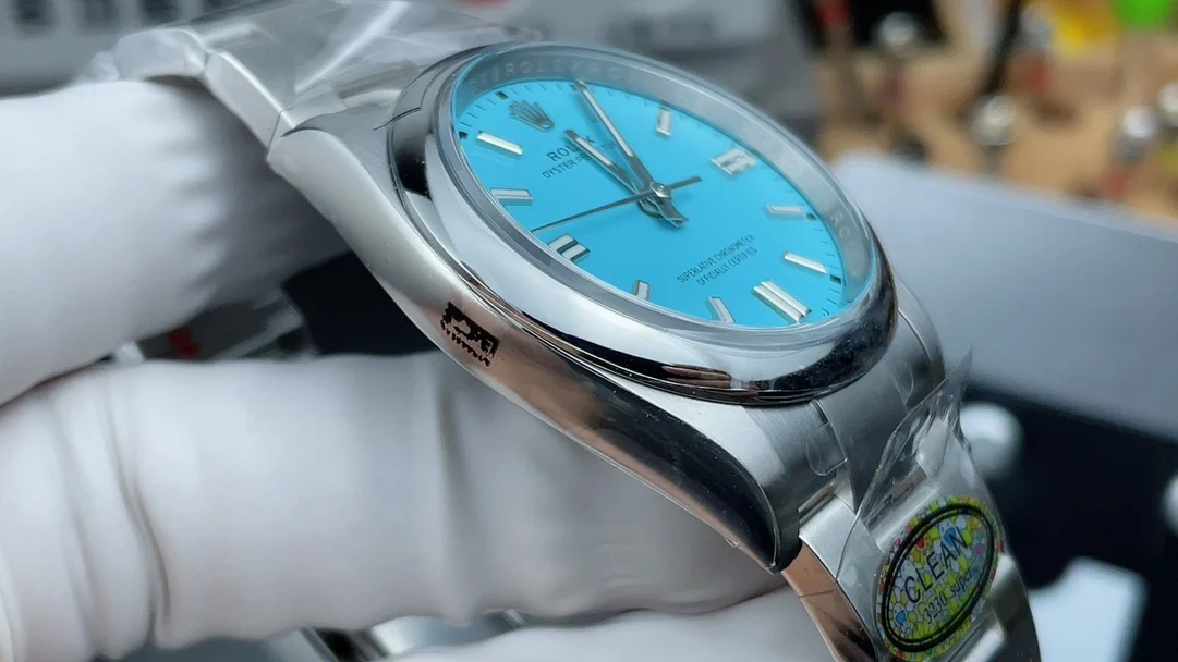 Rolex Oyster Perpetual Blue Dial 36mm — photographed off the sweep