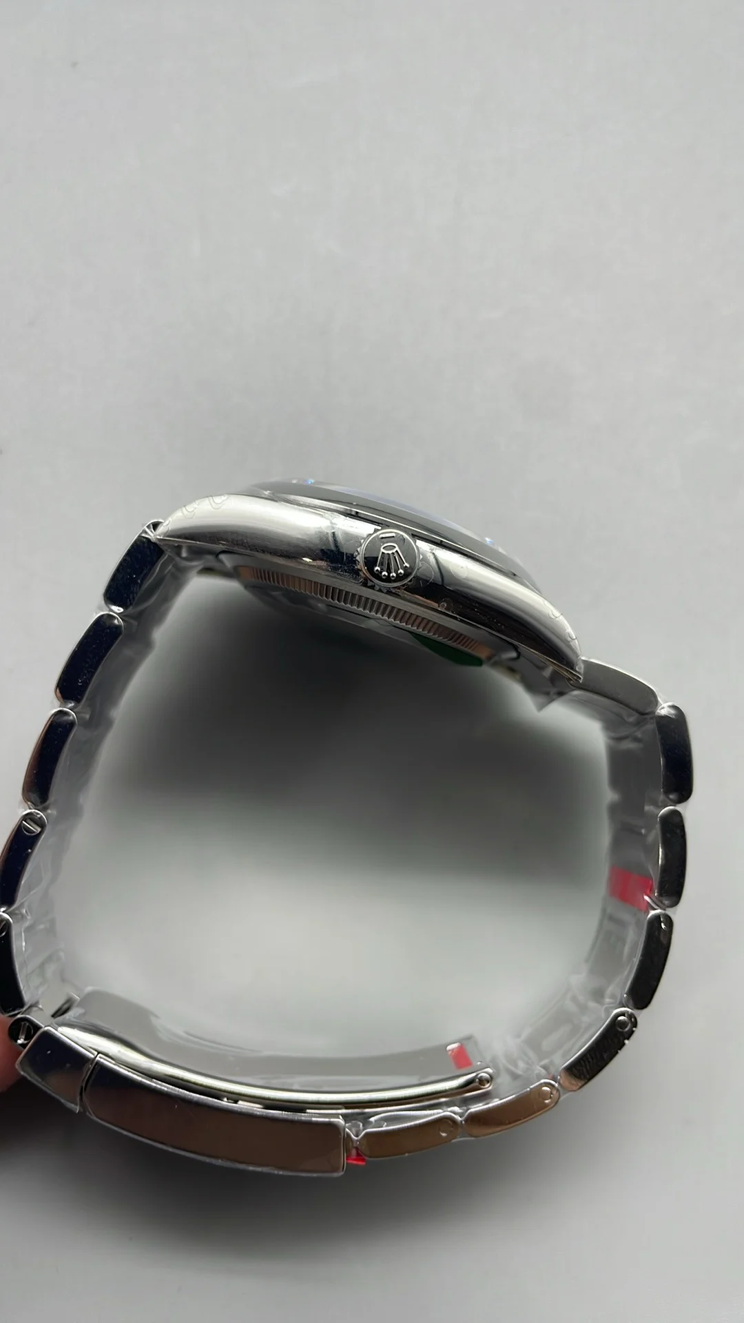 Rolex Oyster Perpetual Blue Dial 36mm — photographed off the sweep