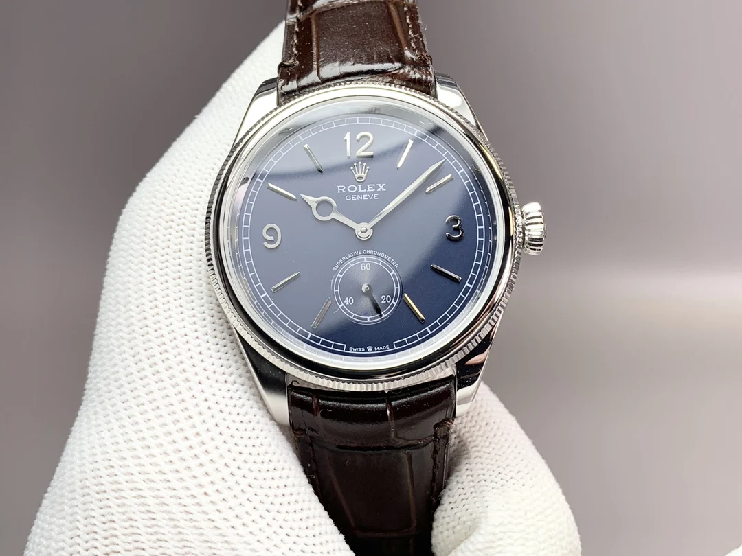 Rolex Oyster Perpetual Blue Dial 39mm — photographed off the sweep