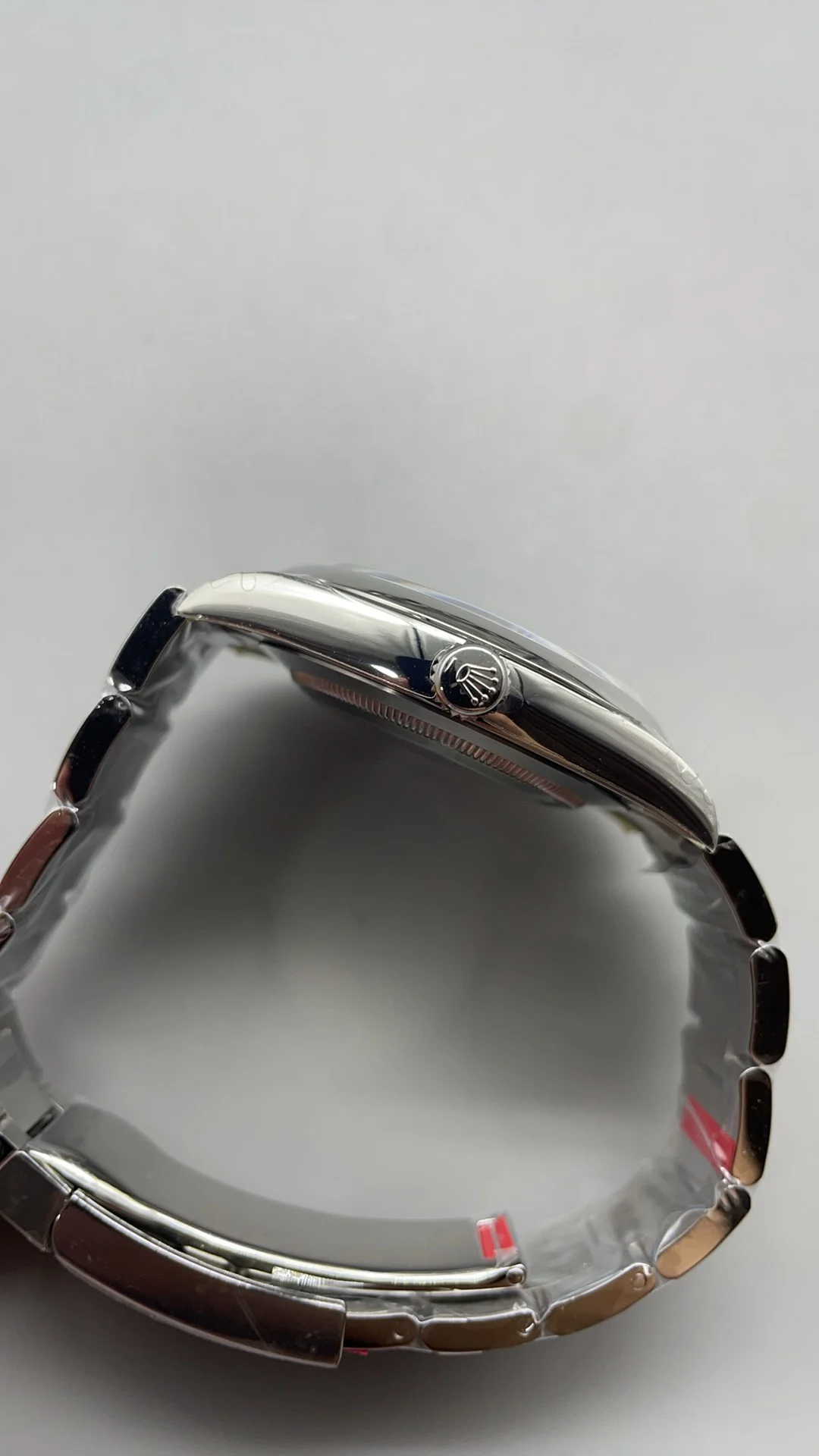 Rolex Oyster Perpetual Blue Dial 41mm — photographed off the sweep