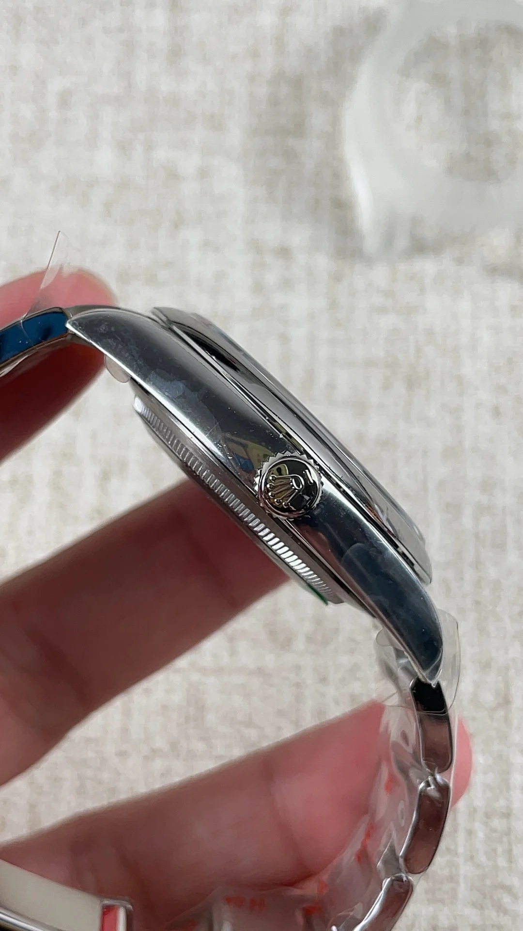 Rolex Oyster Perpetual Blue Dial 41mm — photographed off the sweep