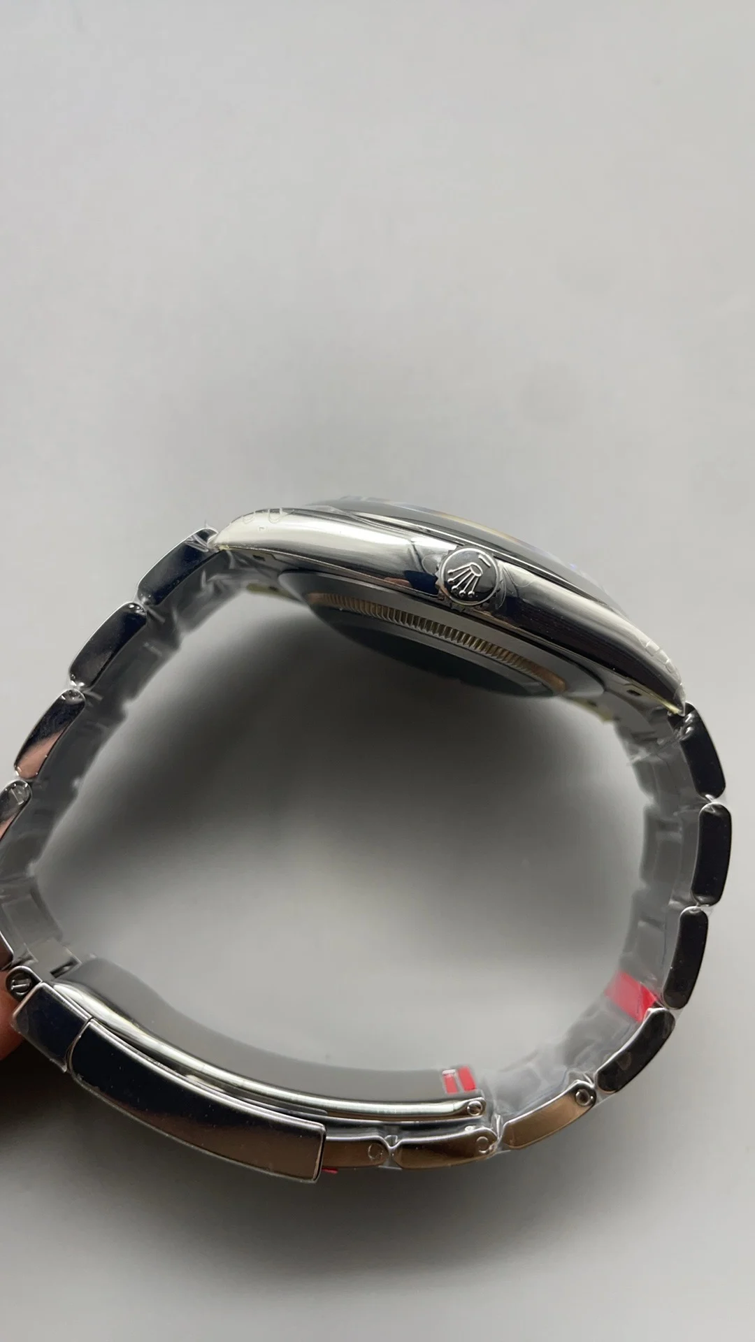 Rolex Oyster Perpetual Blue Dial 41mm — photographed off the sweep