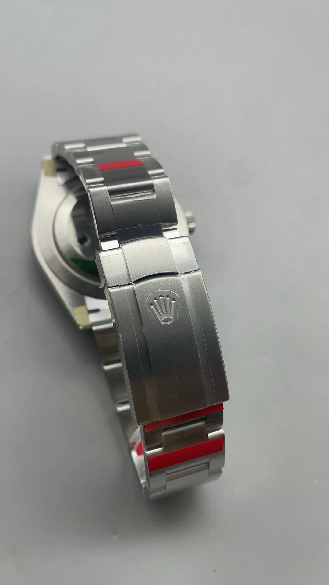 Rolex Oyster Perpetual Blue Dial 41mm — photographed off the sweep