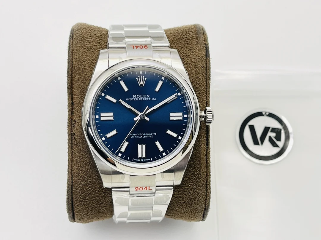 Rolex Oyster Perpetual Ice Blue Blue Dial 41mm — photographed off the sweep