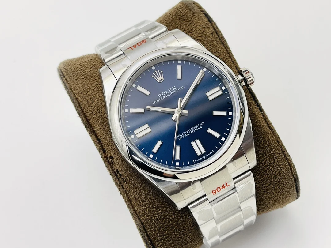 Rolex Oyster Perpetual Ice Blue Blue Dial 41mm — photographed off the sweep