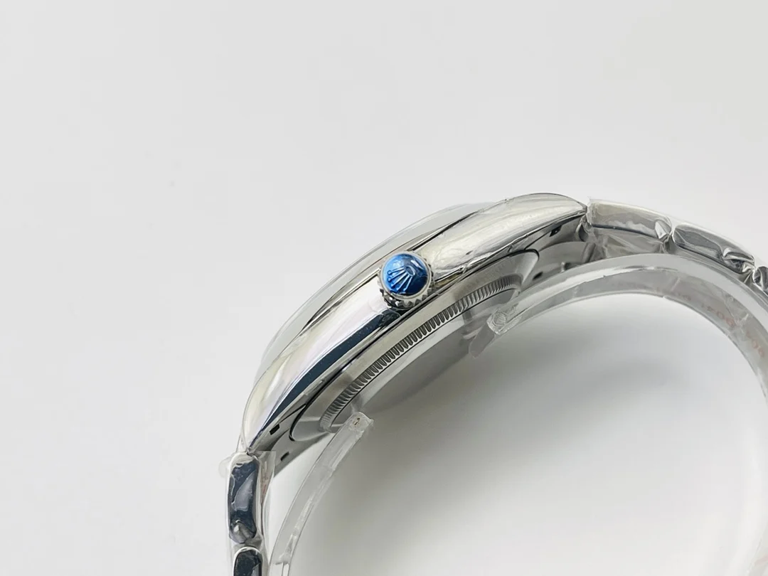 Rolex Oyster Perpetual Ice Blue Blue Dial 41mm — photographed off the sweep