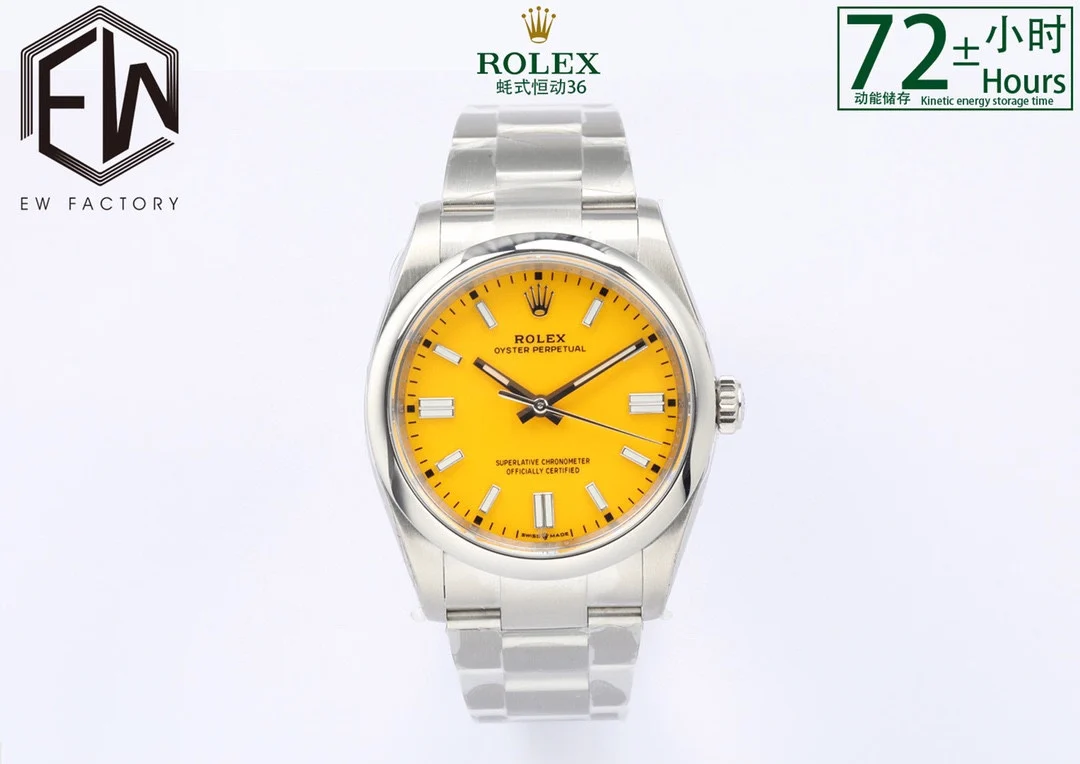 Rolex Oyster Perpetual Ice Blue Steel Blue Dial 36mm — detail