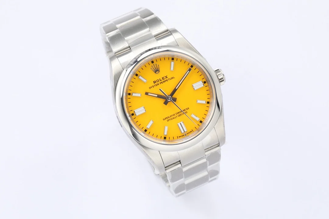Rolex Oyster Perpetual Ice Blue Steel Blue Dial 36mm — detail