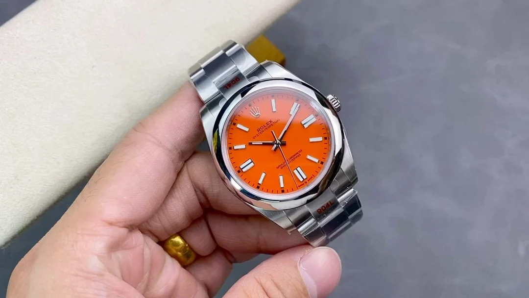 Rolex Oyster Perpetual Ice Blue Steel Blue Dial 41mm — photographed off the sweep