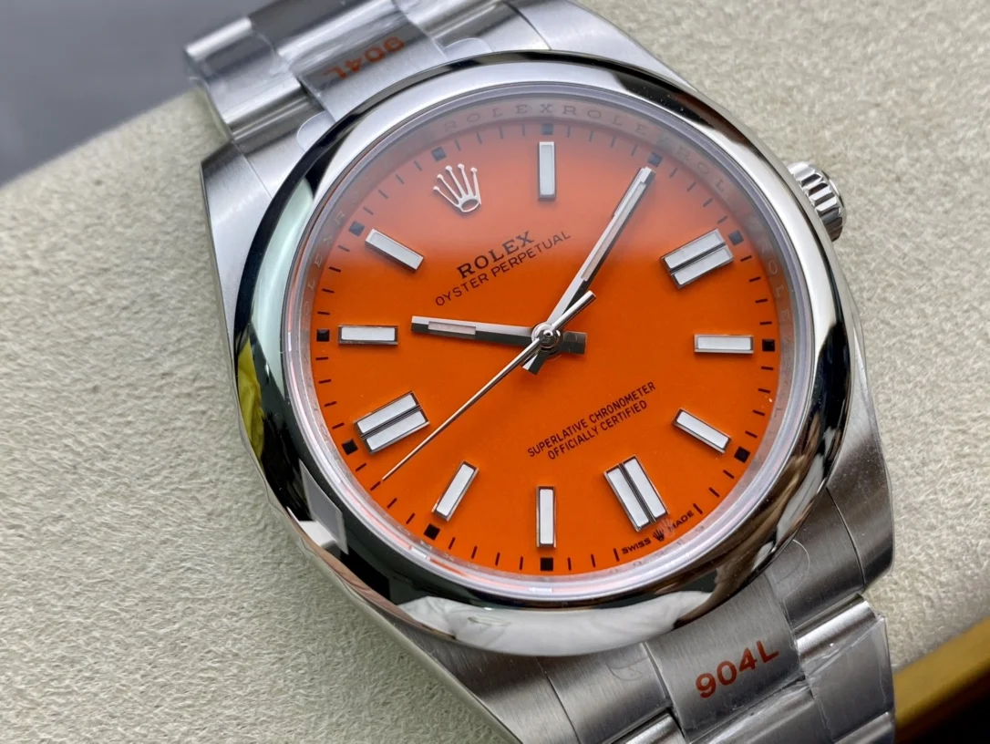 Rolex Oyster Perpetual Ice Blue Steel Blue Dial 41mm — photographed off the sweep