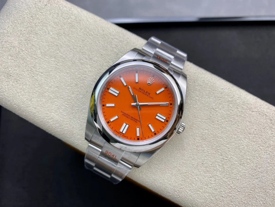 Rolex Oyster Perpetual Ice Blue Steel Blue Dial 41mm — photographed off the sweep