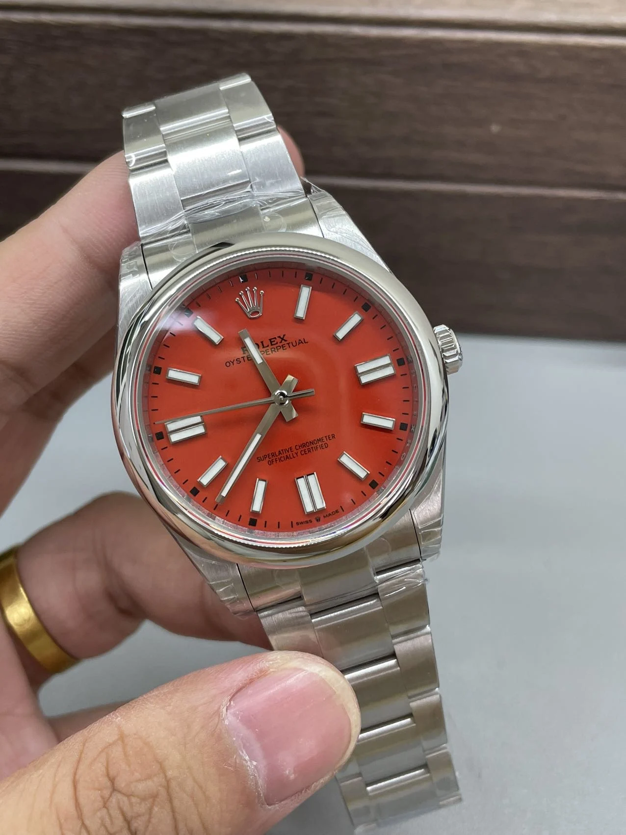 Rolex Oyster Perpetual Red Dial 41mm