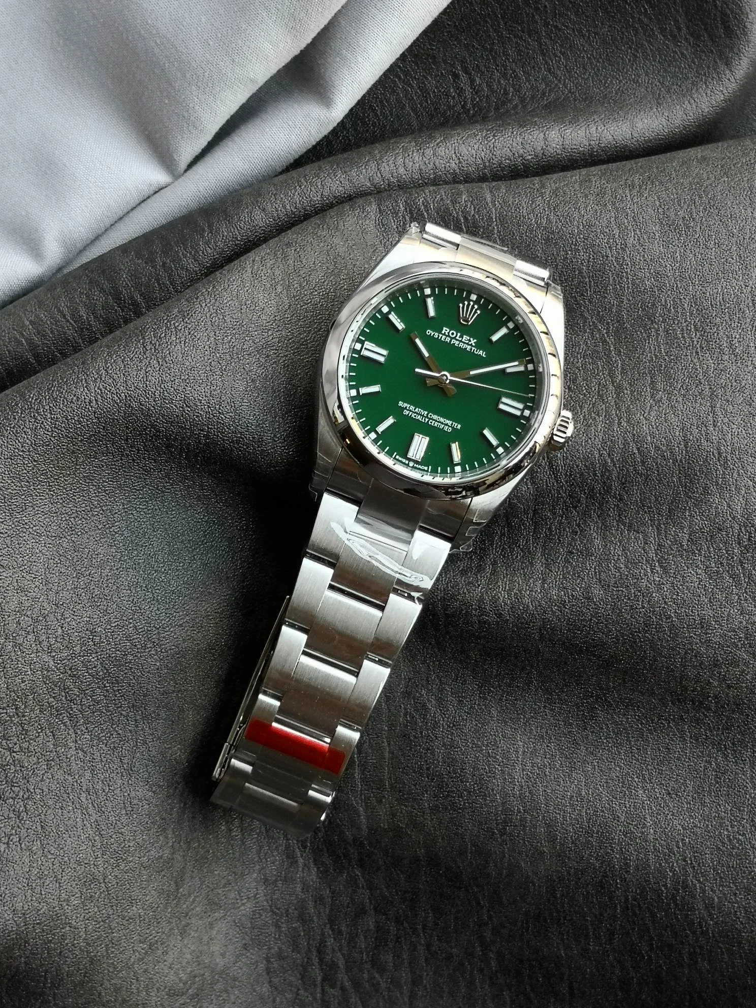 Rolex Oyster Perpetual Tiffany 126000 — photographed off the sweep