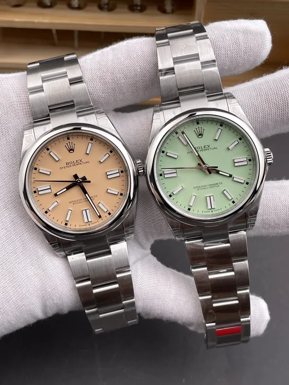Rolex Oyster Perpetual Two-Tone Green Dial