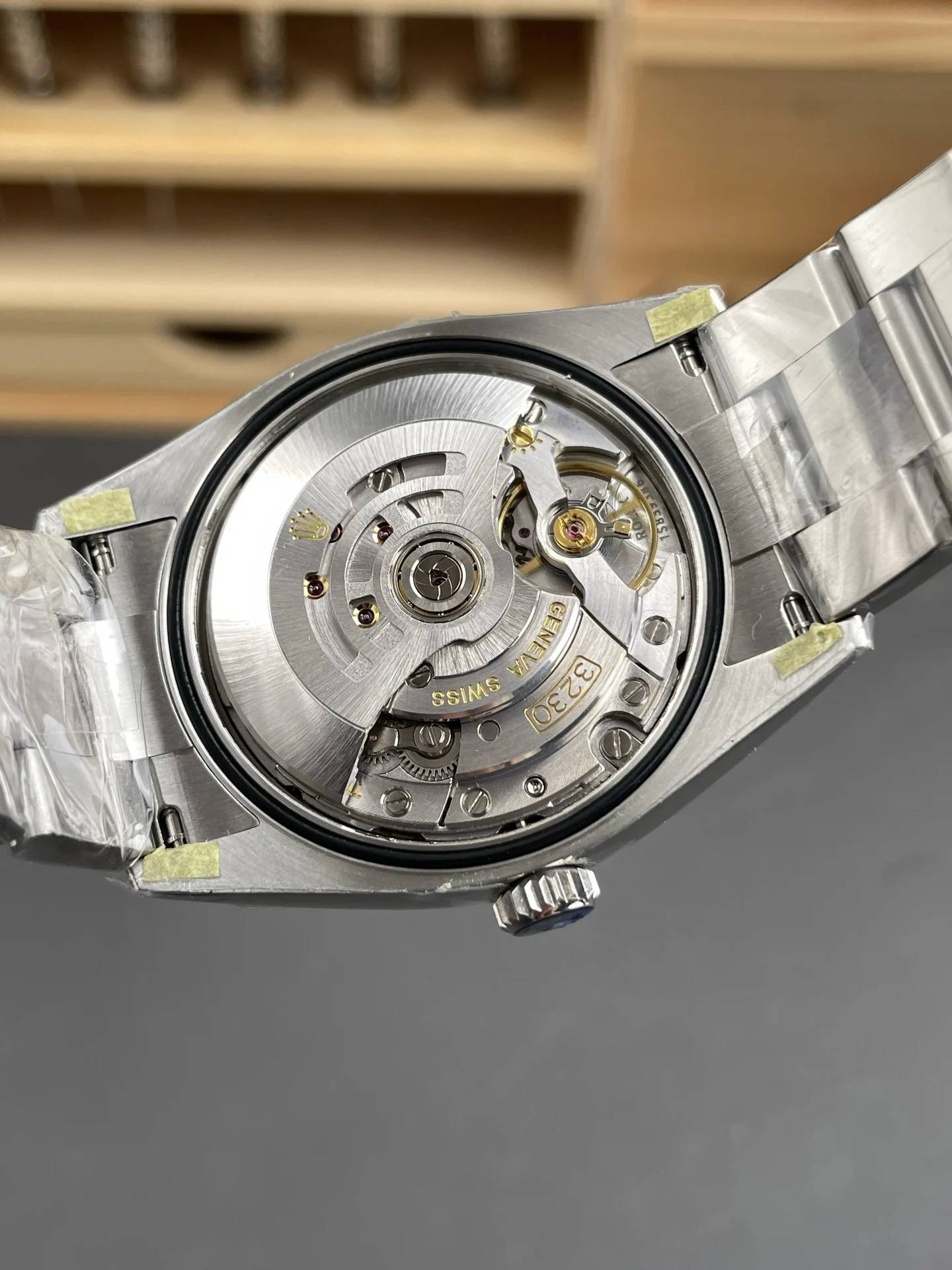 Rolex Oyster Perpetual Yellow Dial 36mm — photographed off the sweep