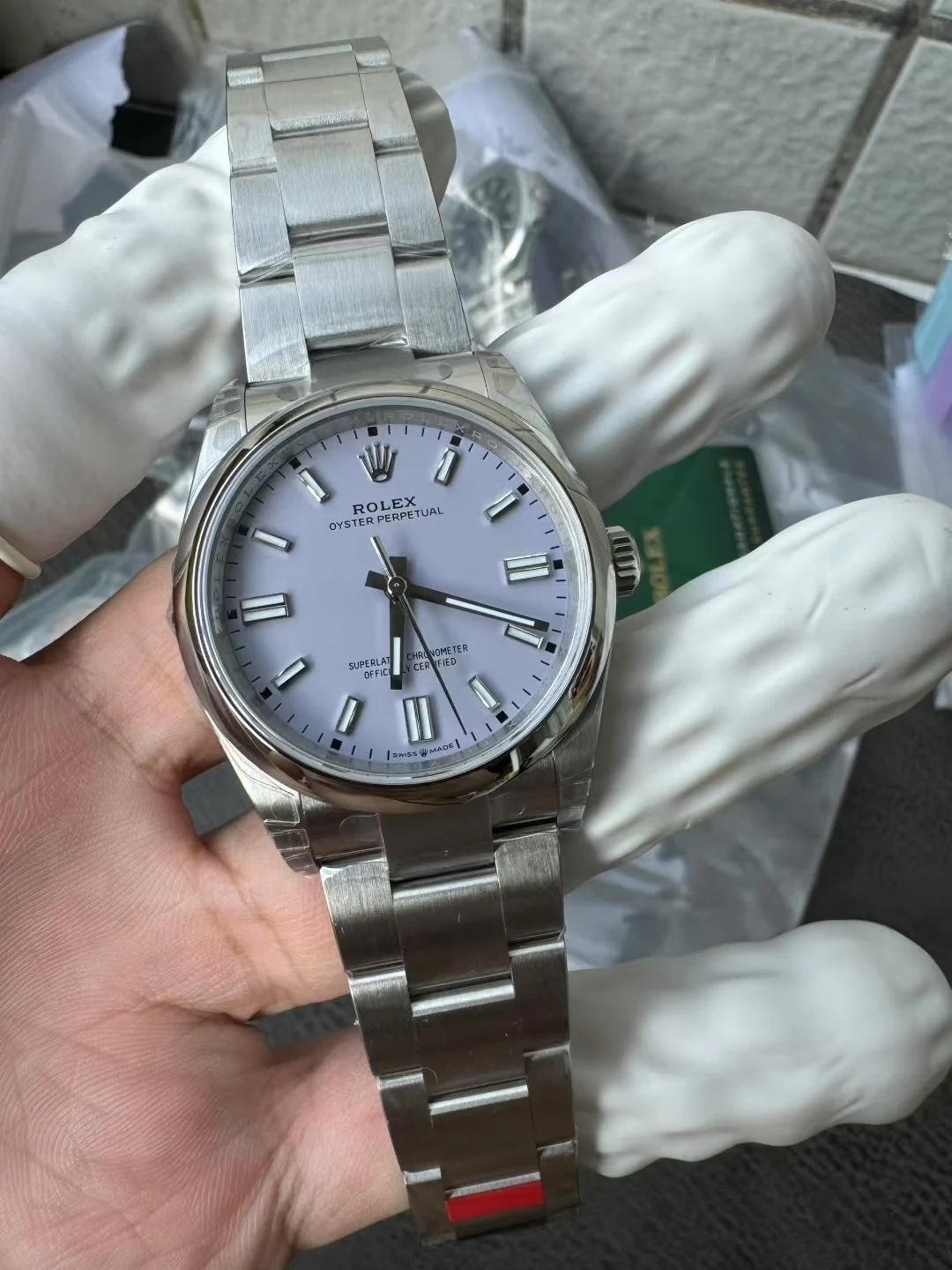 Rolex Oyster Perpetual — photographed off the sweep