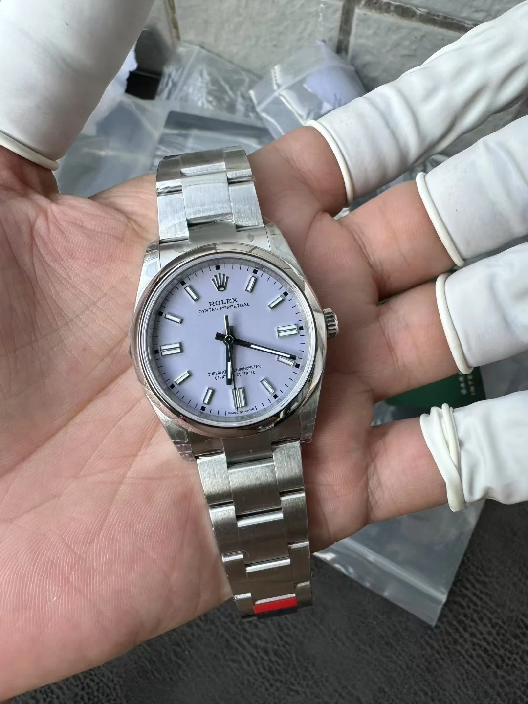 Rolex Oyster Perpetual — photographed off the sweep