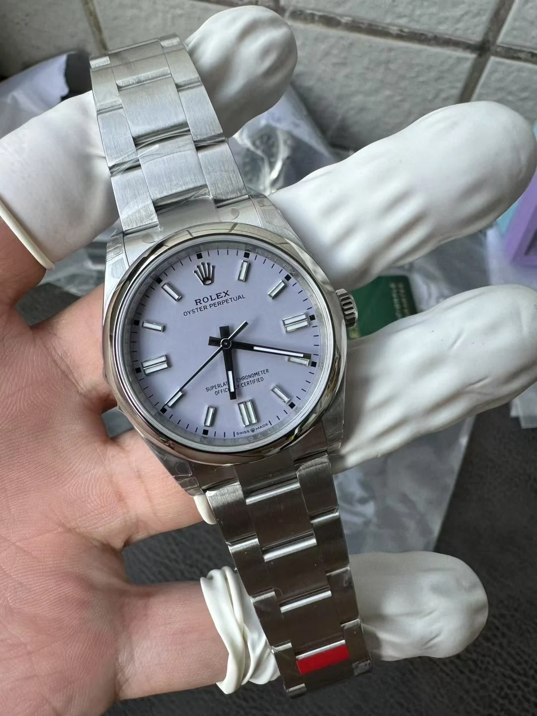 Rolex Oyster Perpetual — photographed off the sweep