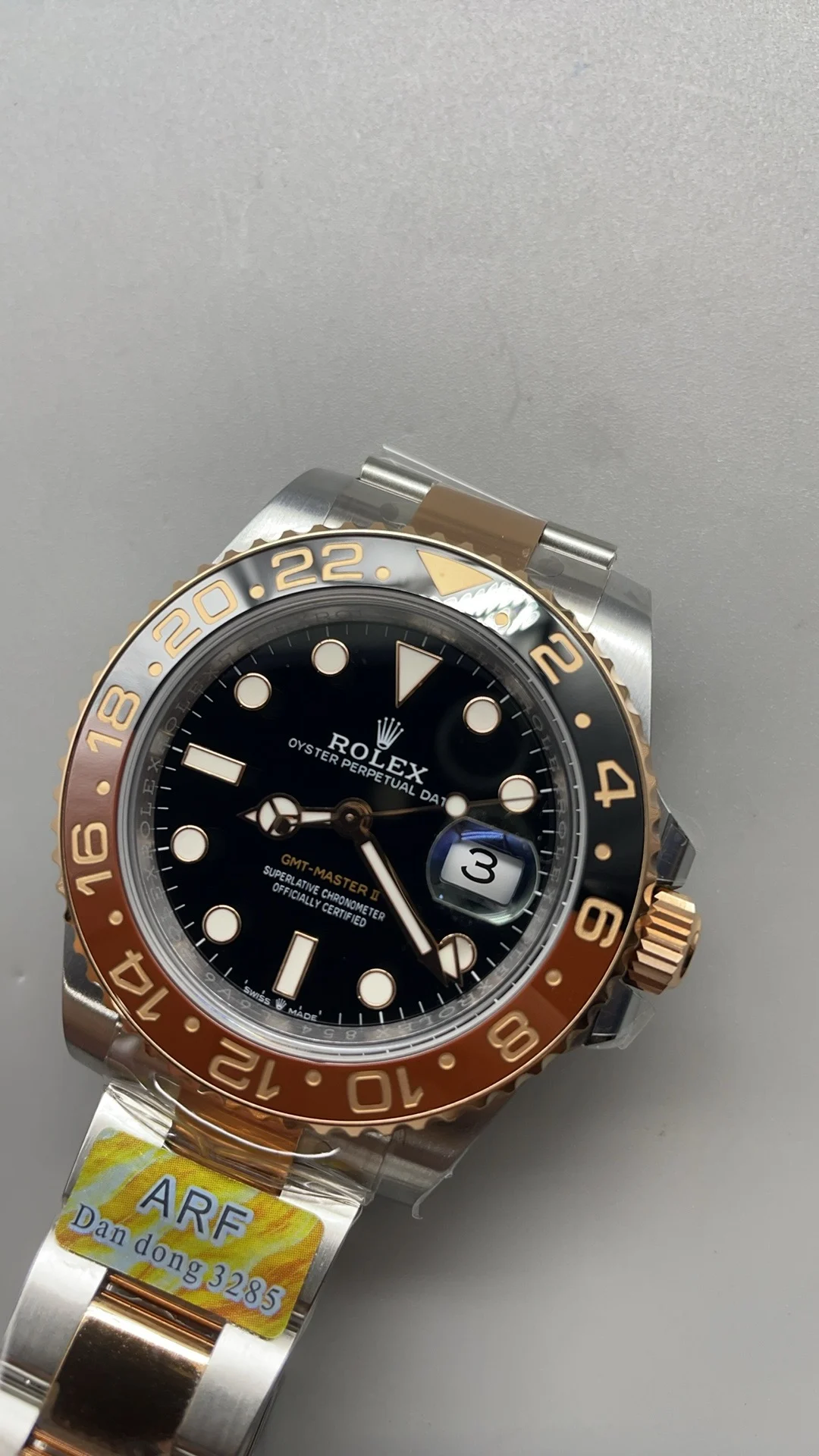 Rolex Root Beer — photographed off the sweep