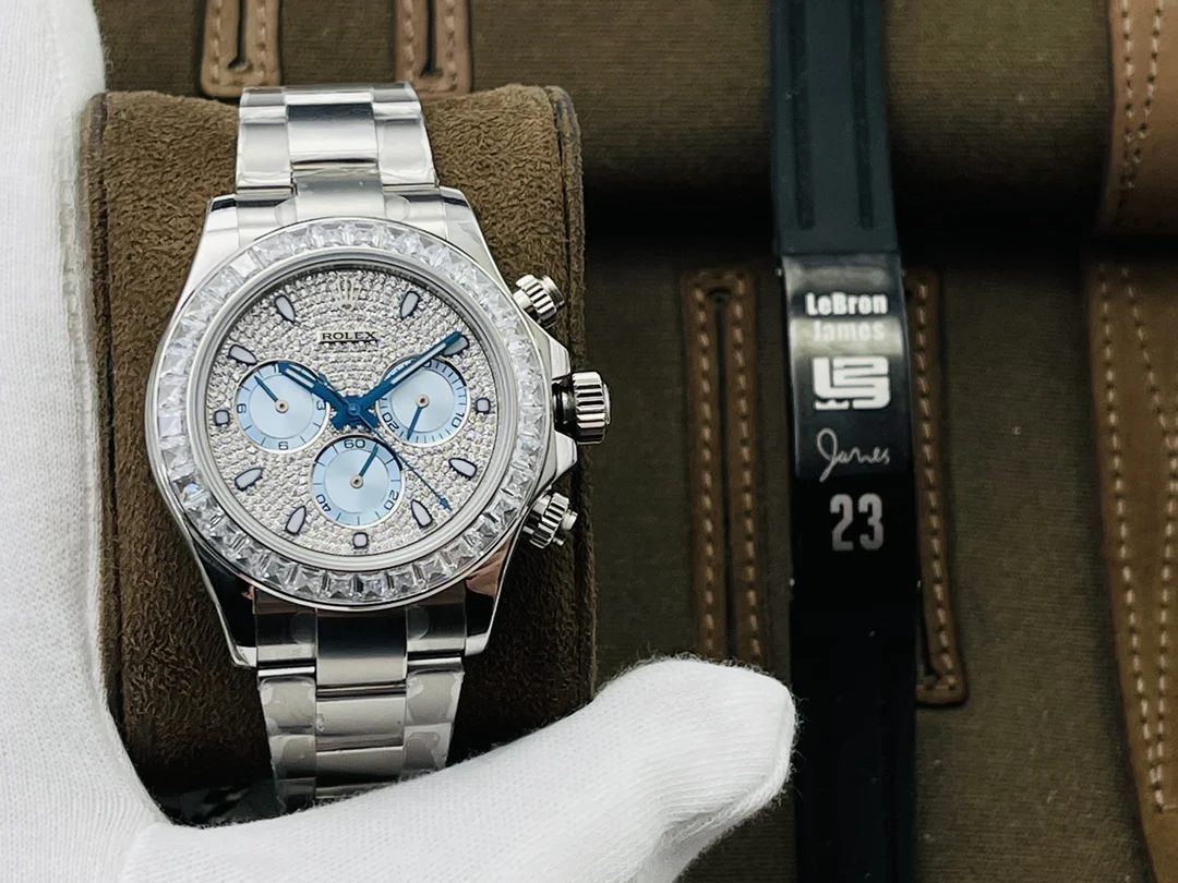 Rolex Rose Gold Blue Dial — photographed off the sweep