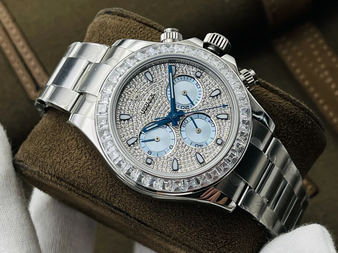Rolex Rose Gold Blue Dial — photographed off the sweep