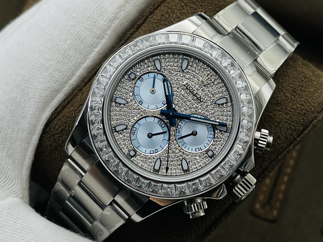 Rolex Rose Gold Blue Dial — photographed off the sweep