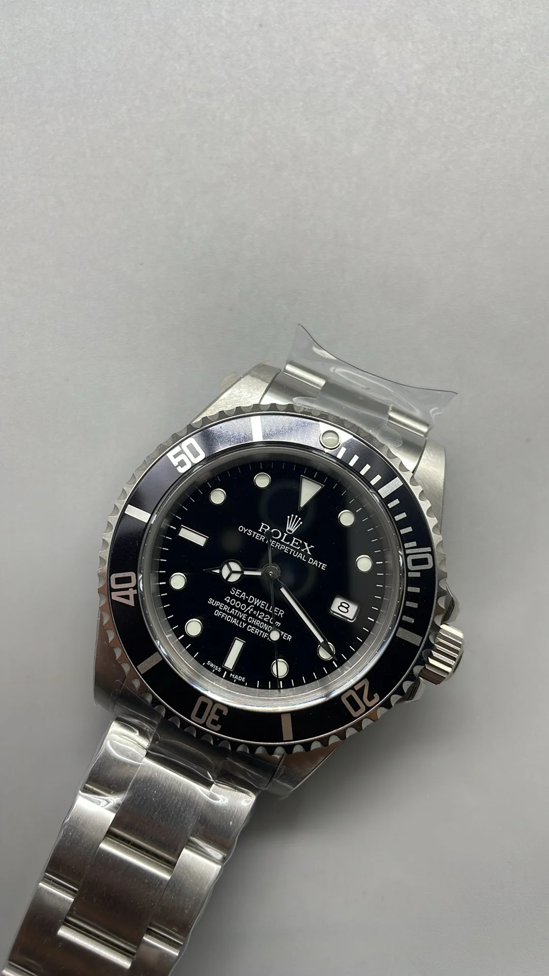 Rolex Sea-Dweller — photographed off the sweep