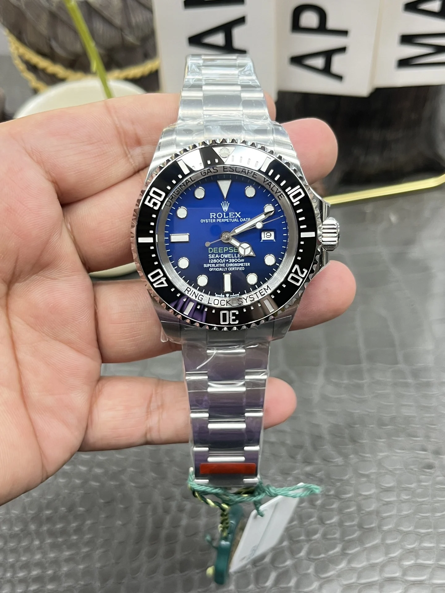Rolex Sea-Dweller 43mm — photographed off the sweep