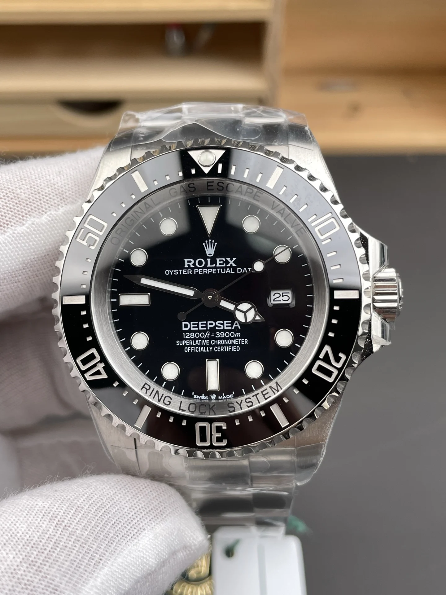 Rolex Sea-Dweller 44mm — photographed off the sweep