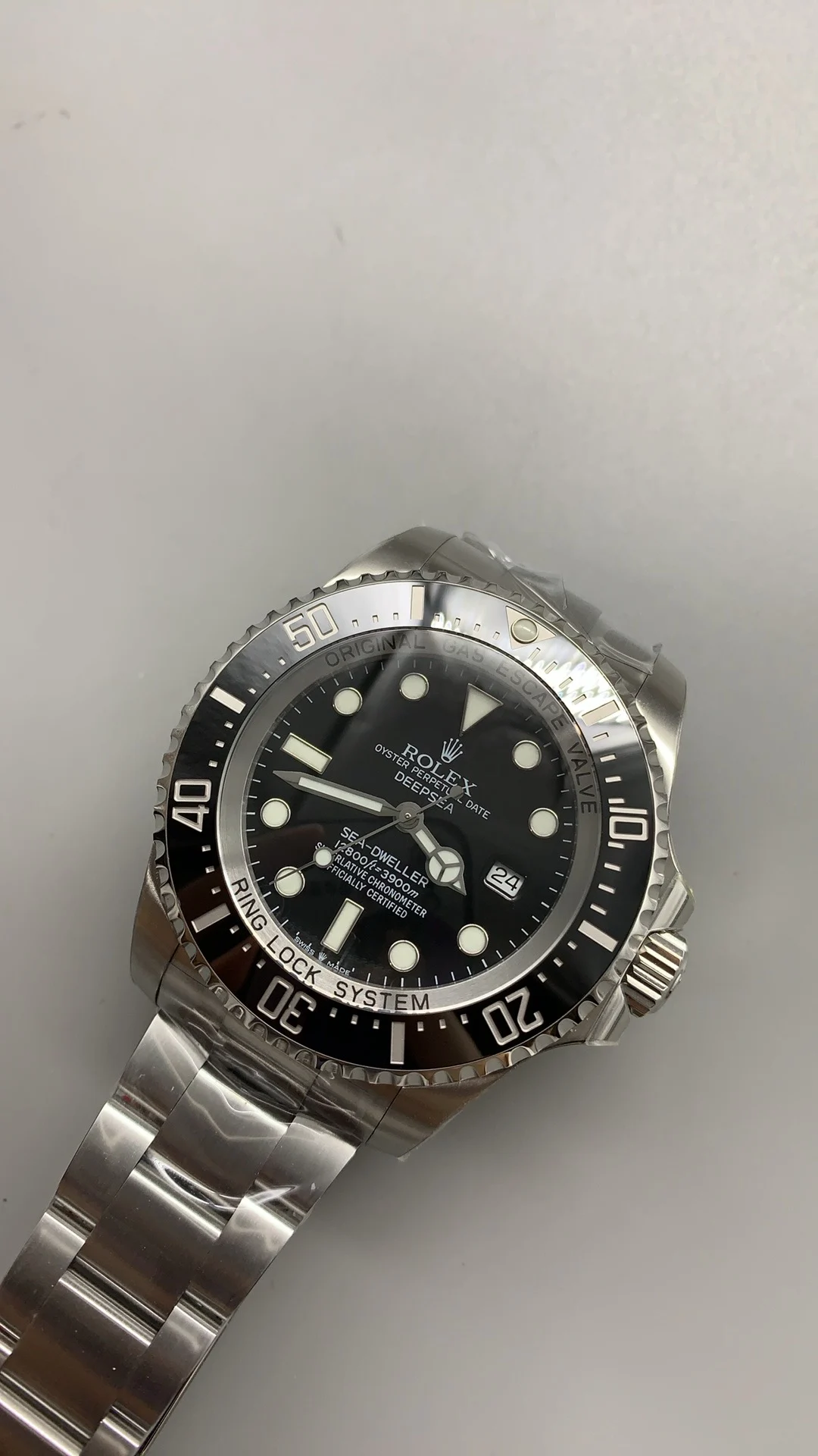 Rolex Sea-Dweller Black Dial 44mm — photographed off the sweep