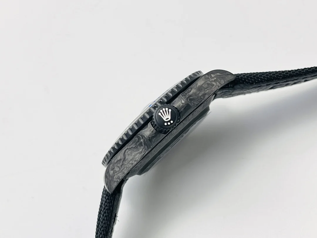 Rolex Sea-Dweller Carbon — photographed off the sweep