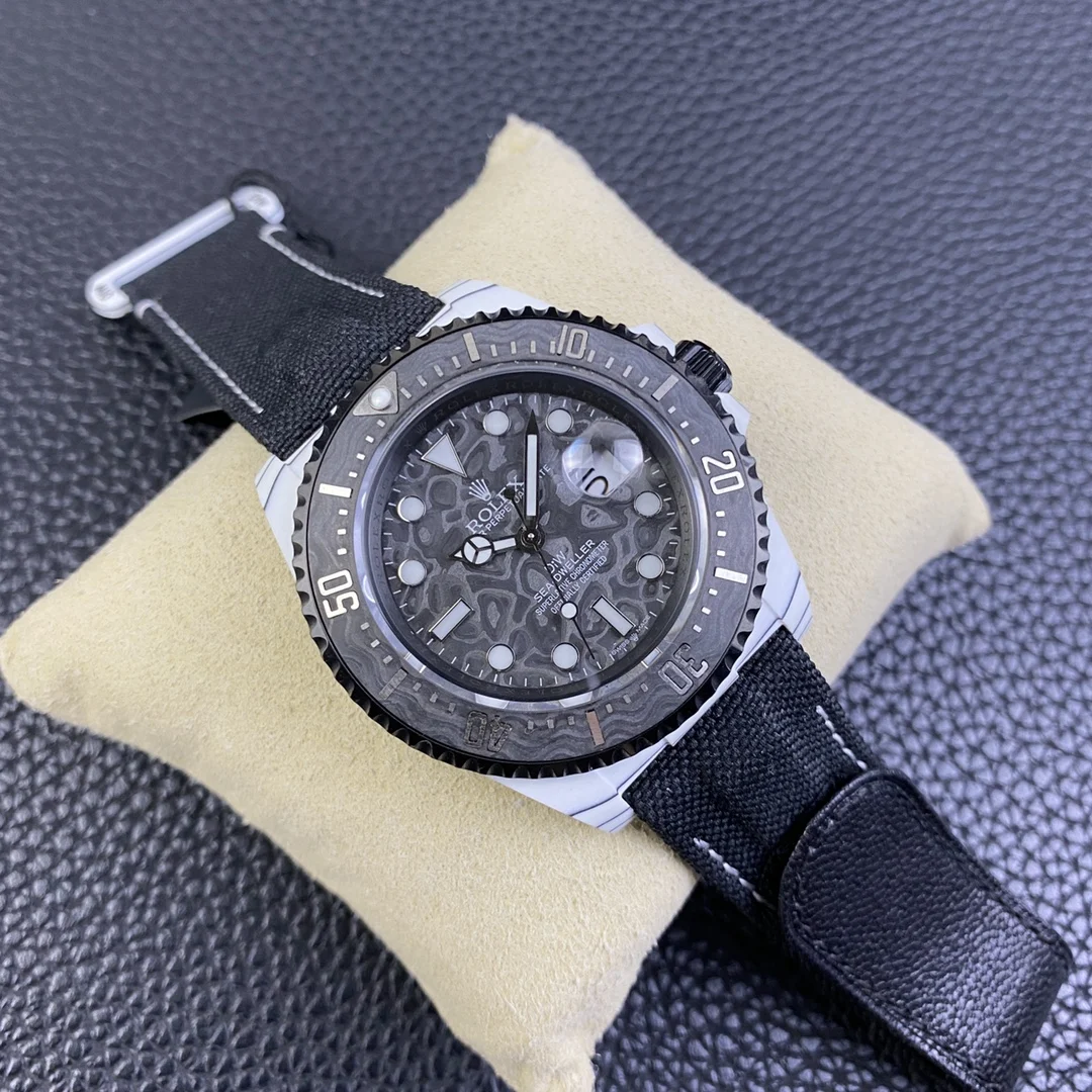 Rolex Sea-Dweller Carbon 43mm — photographed off the sweep