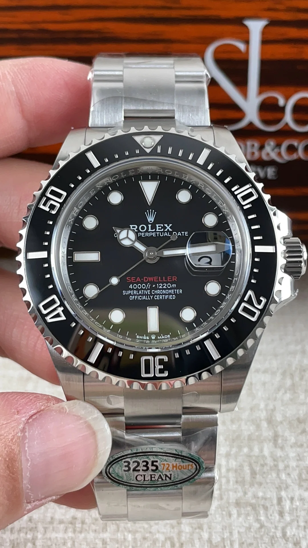 Rolex Sea-Dweller Red Dial 43mm — photographed off the sweep